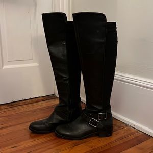 Black calf height riding boots Ivanka Trump